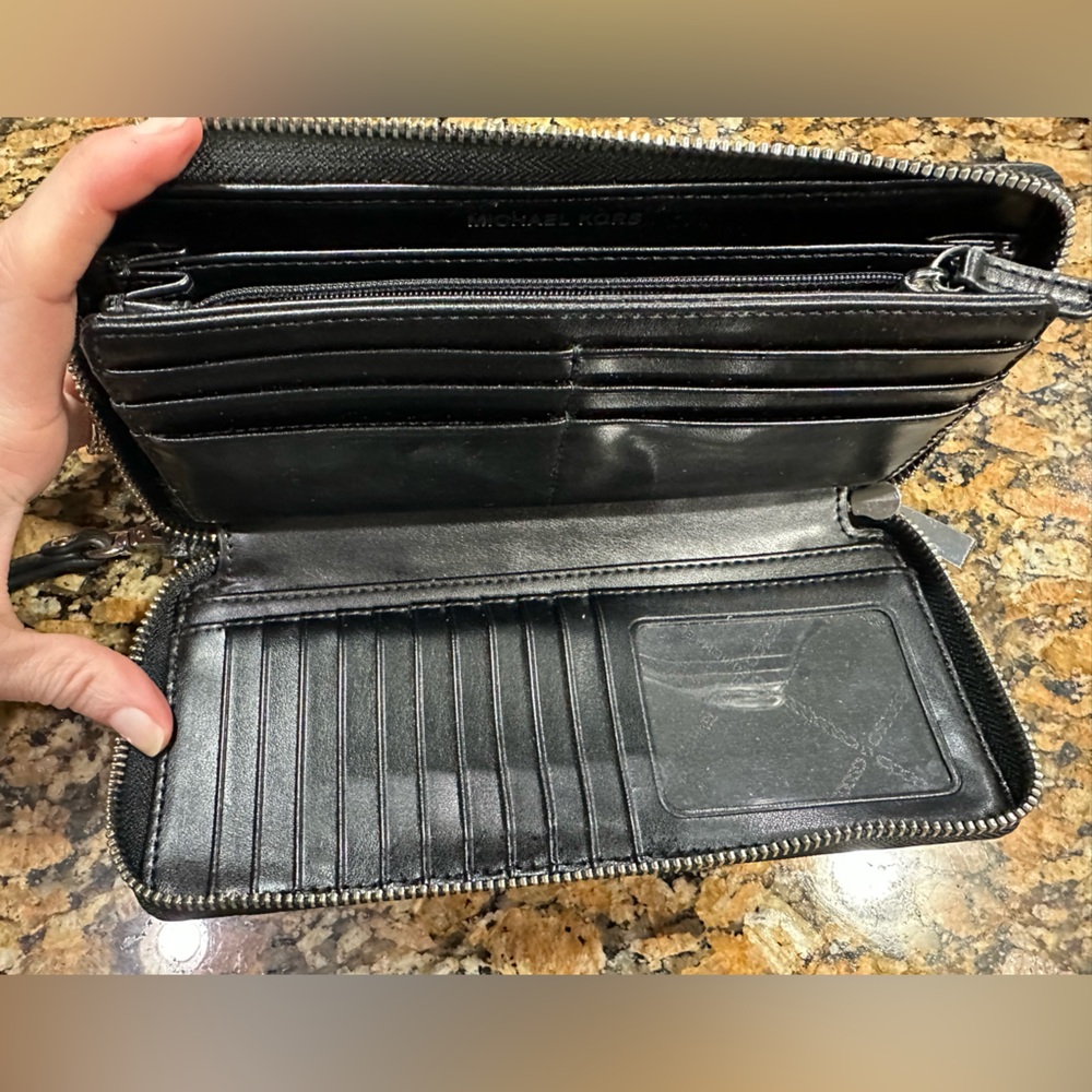 Michael Kors Textured Black Wristlet - Picture 3 of 4